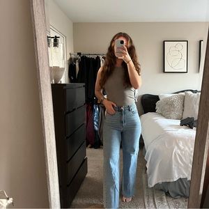 H&M Medium Wash Wide Leg Denim Jeans